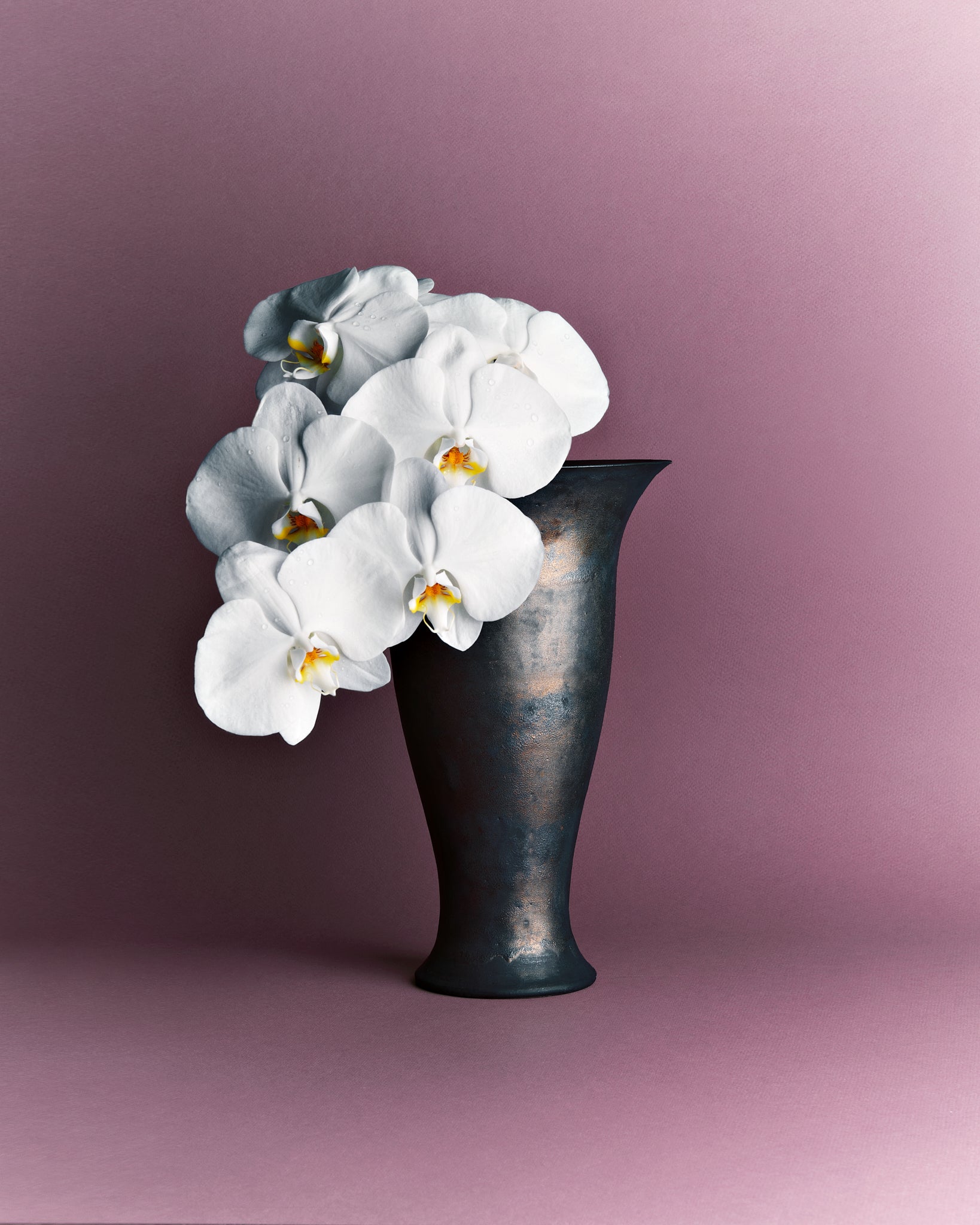Metal Flow Ceramic Vase