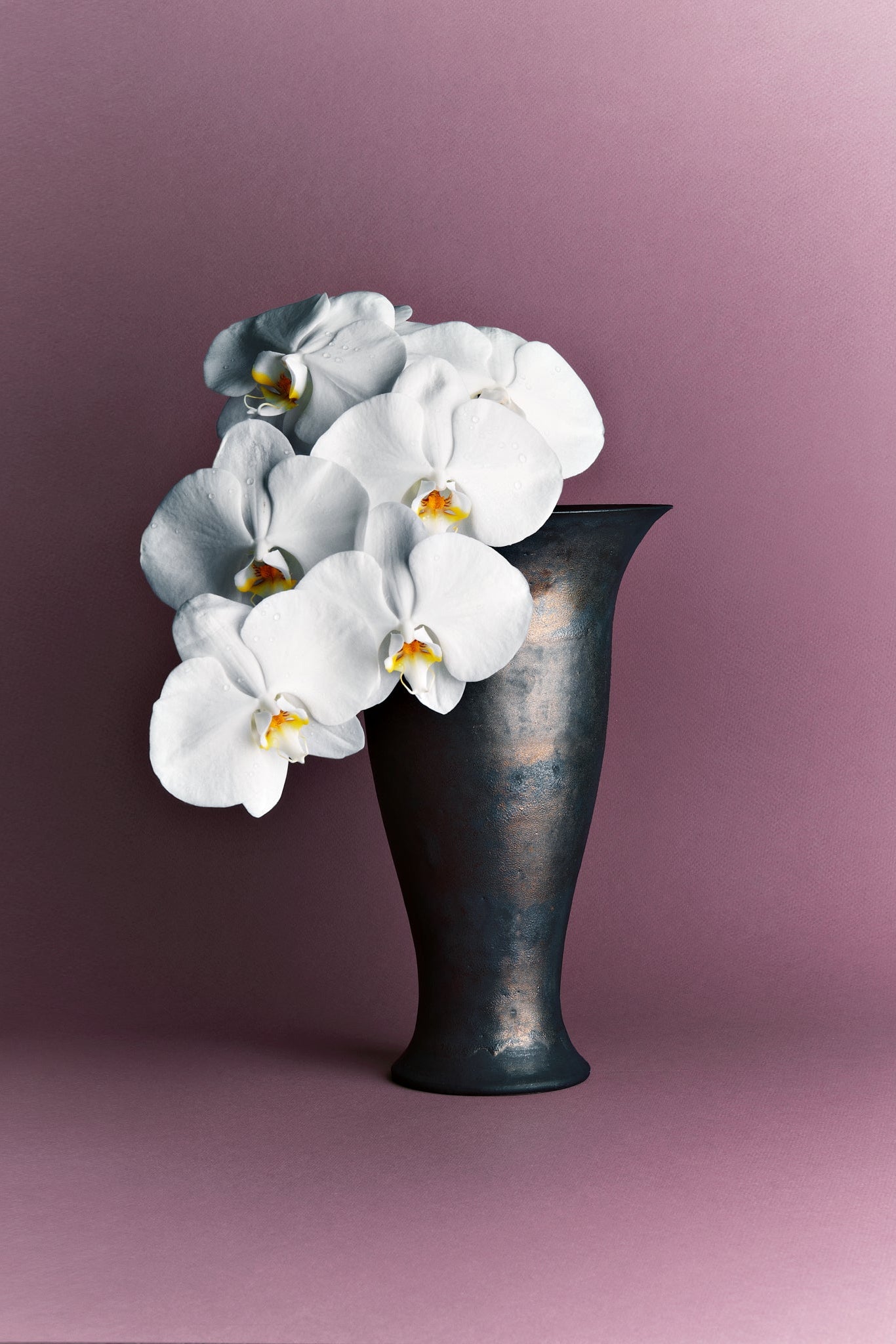 Metal Flow Ceramic Vase