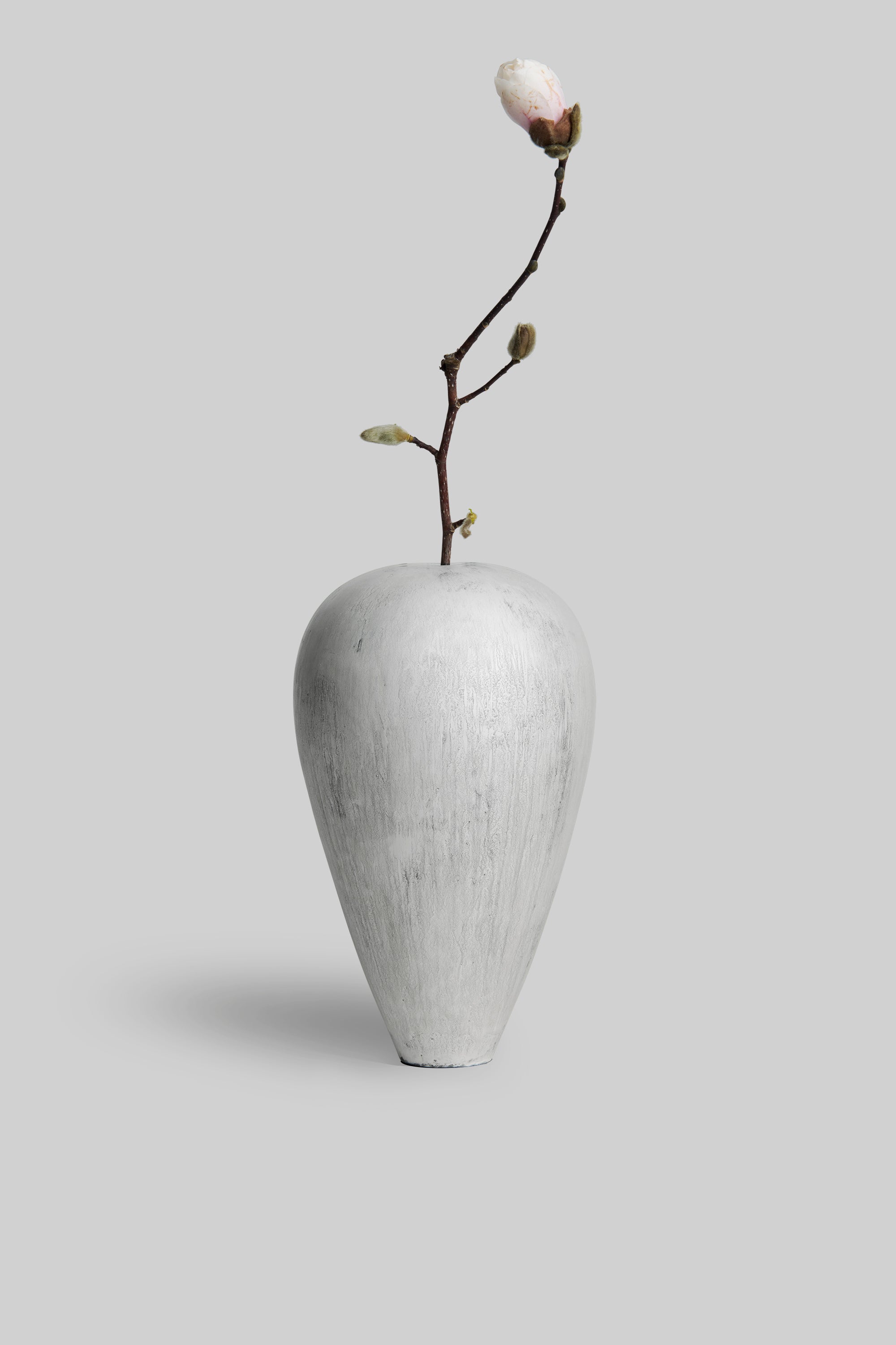 Silver Bud Ceramic Vase