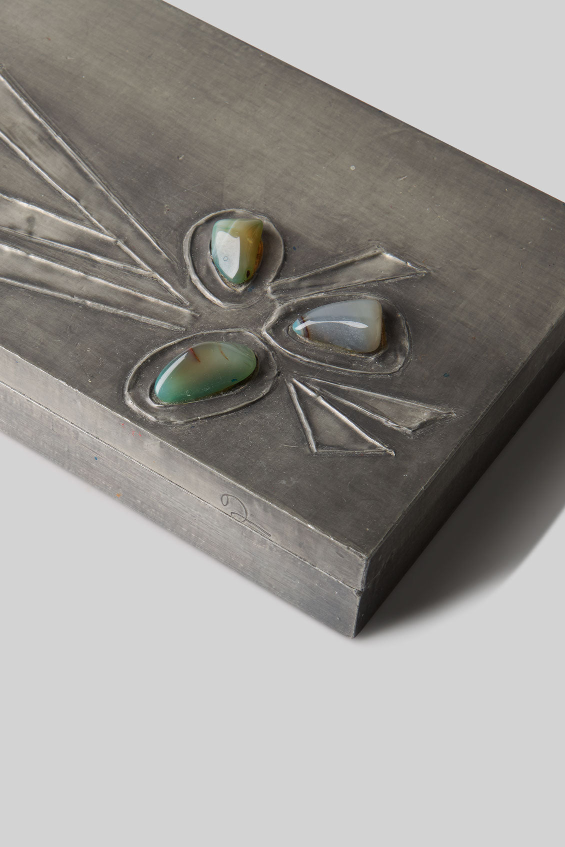 Large Pewter Decorative Jewelry Box