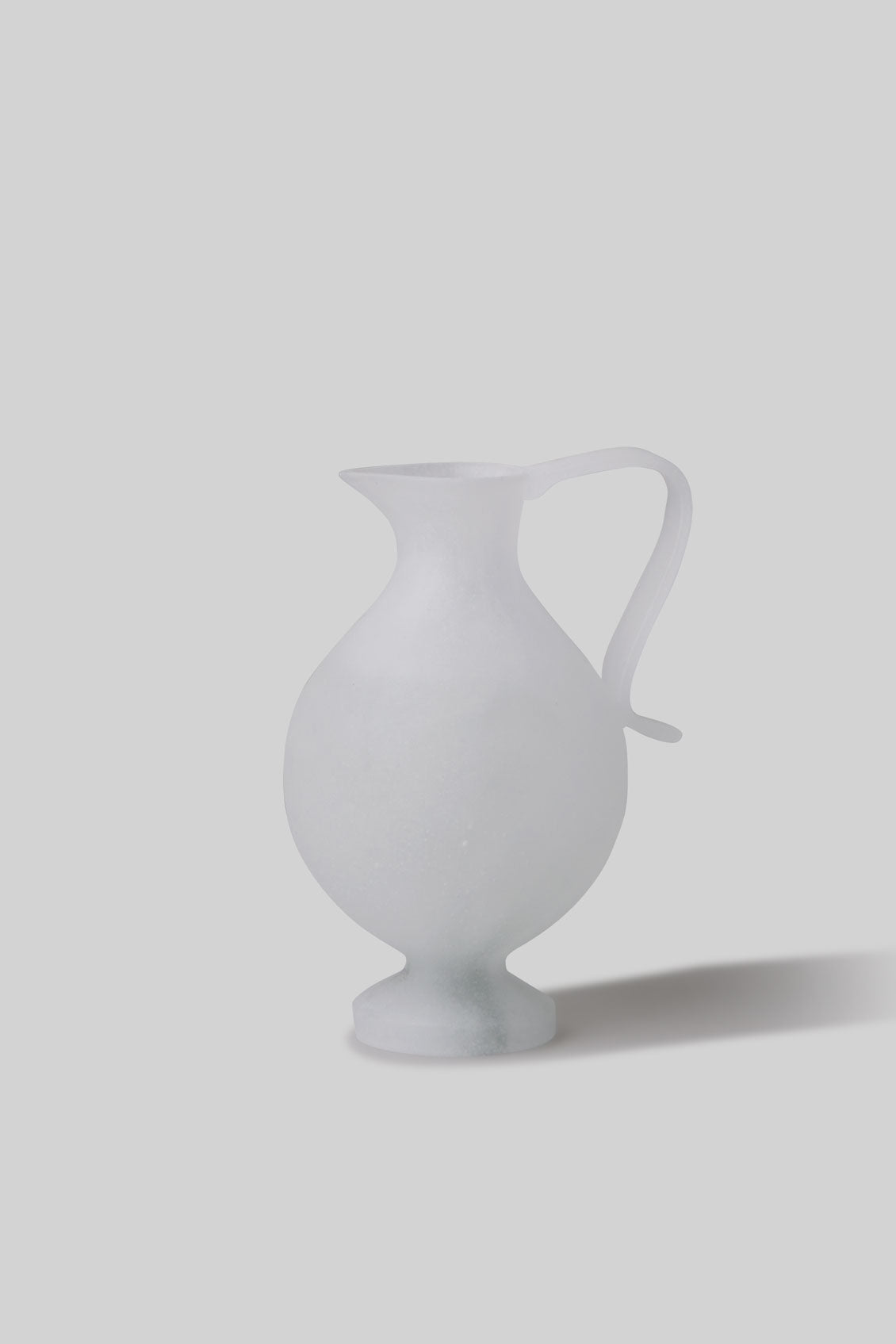Pâte de Verre Glass Pitcher Vessel - Pale White
