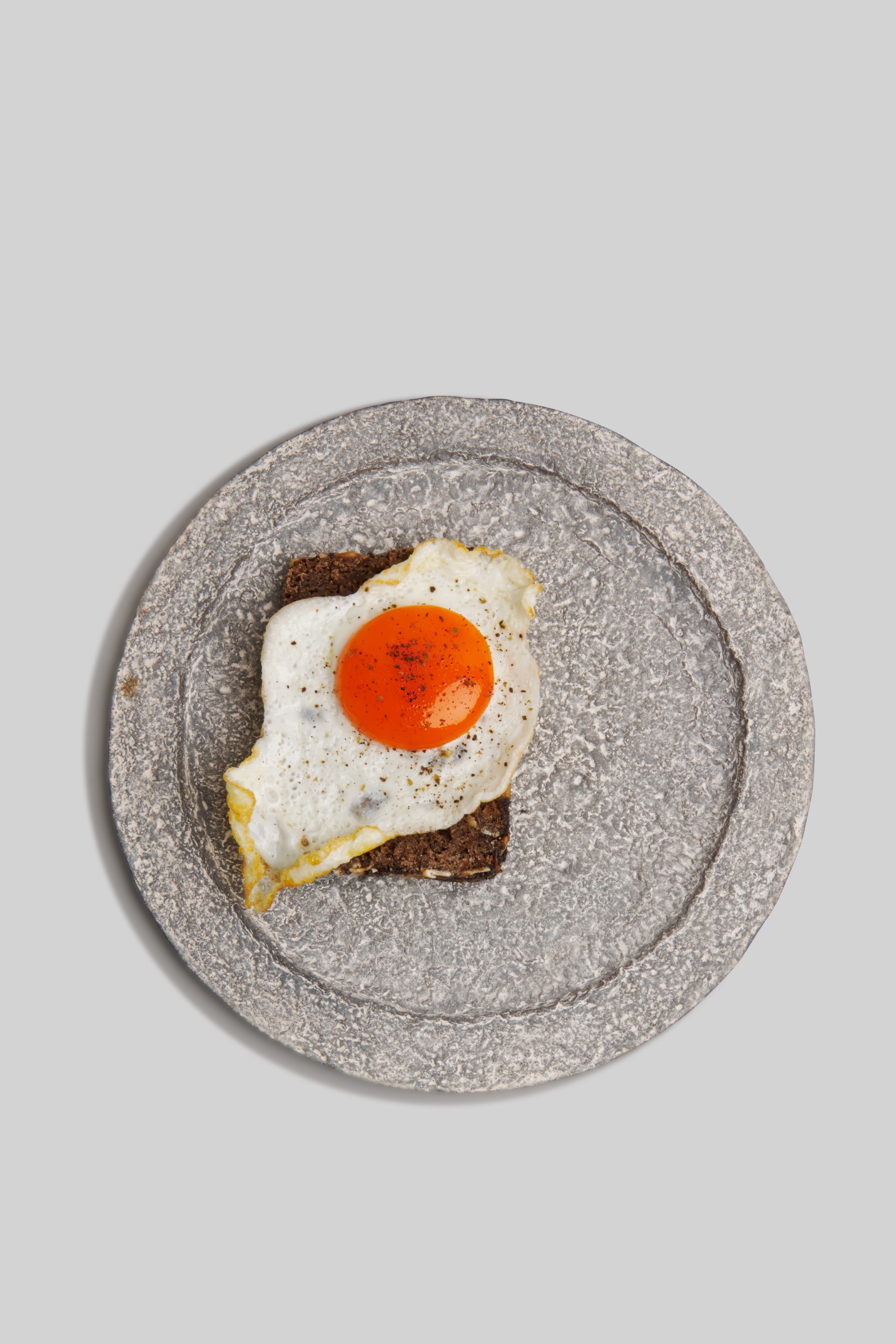 Silver Ceramic Breakfast Plate