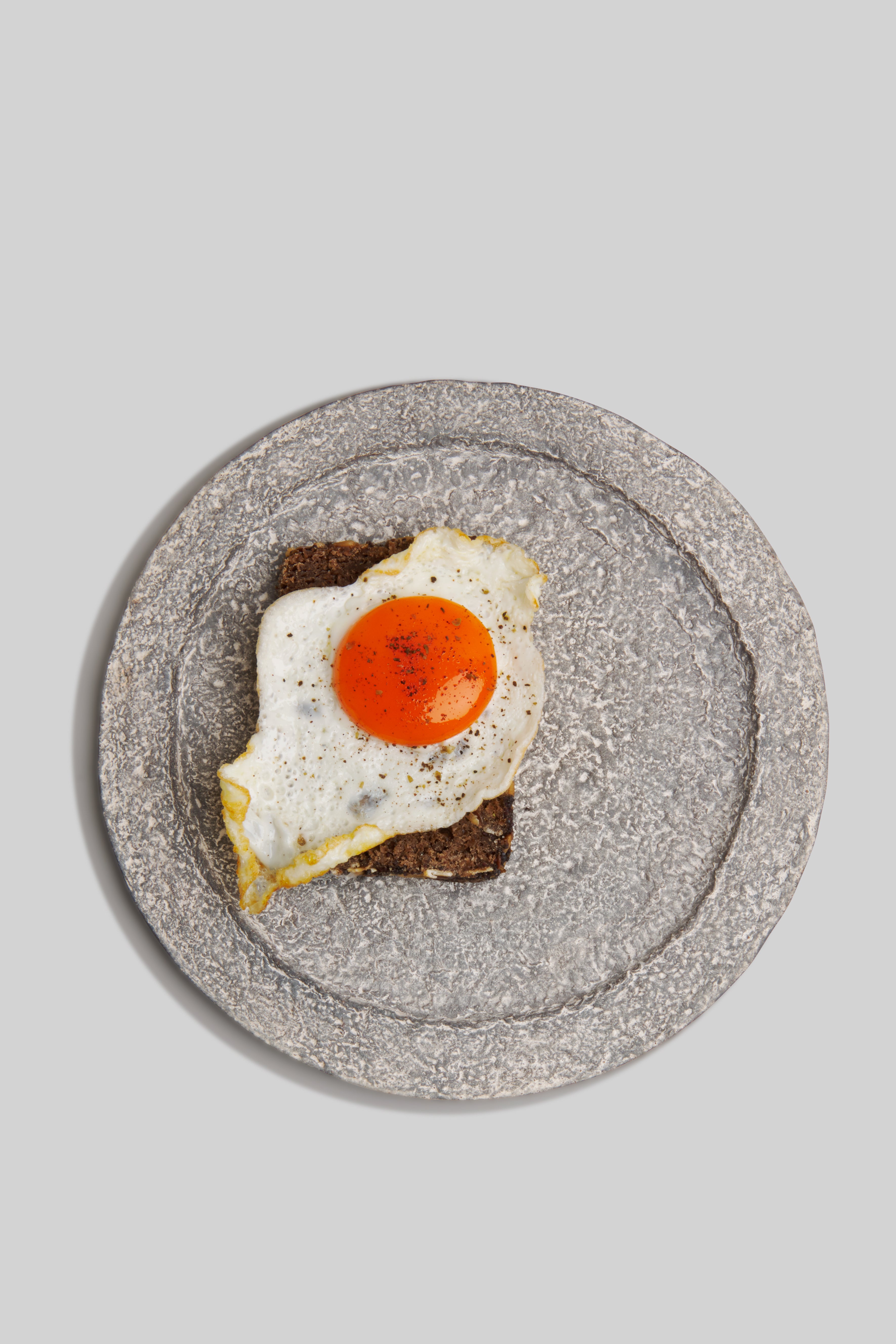 Silver Ceramic Breakfast Plate