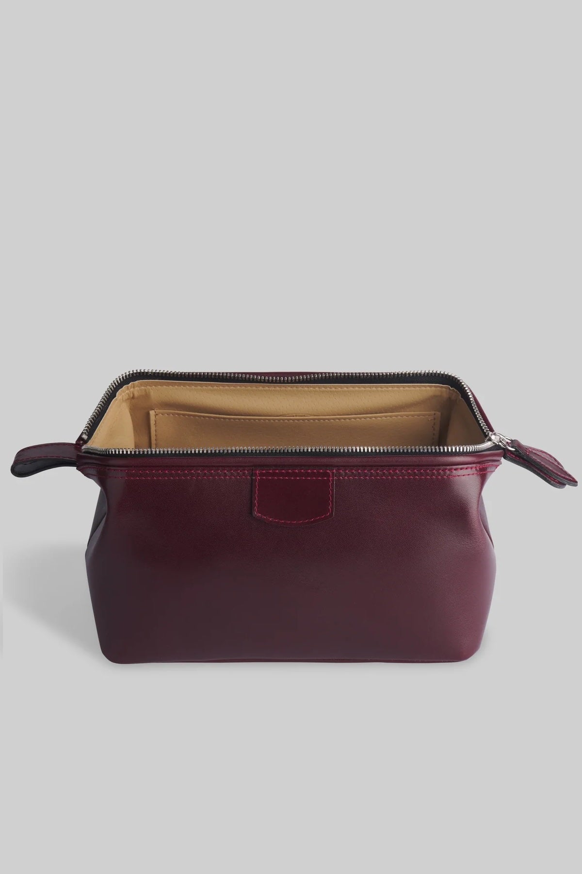 Box-Calf Leather Framed Vanity Bag - Wine