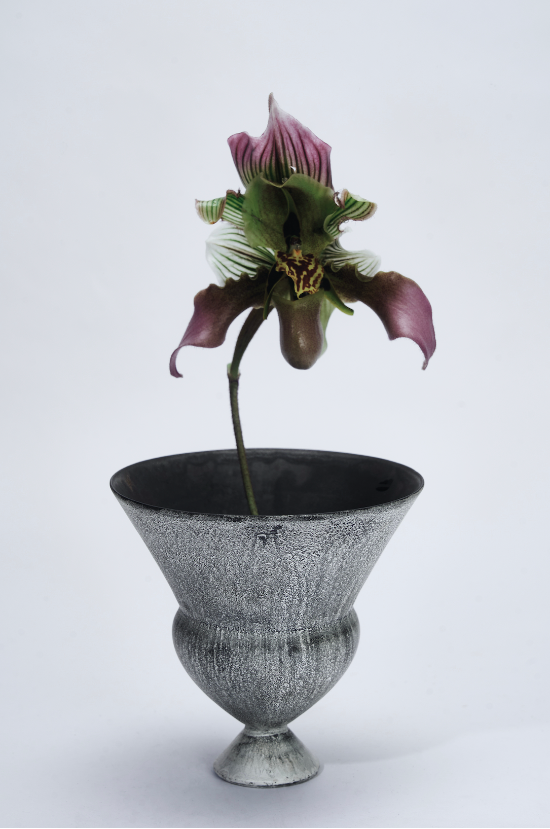 Silver Floral Vessel