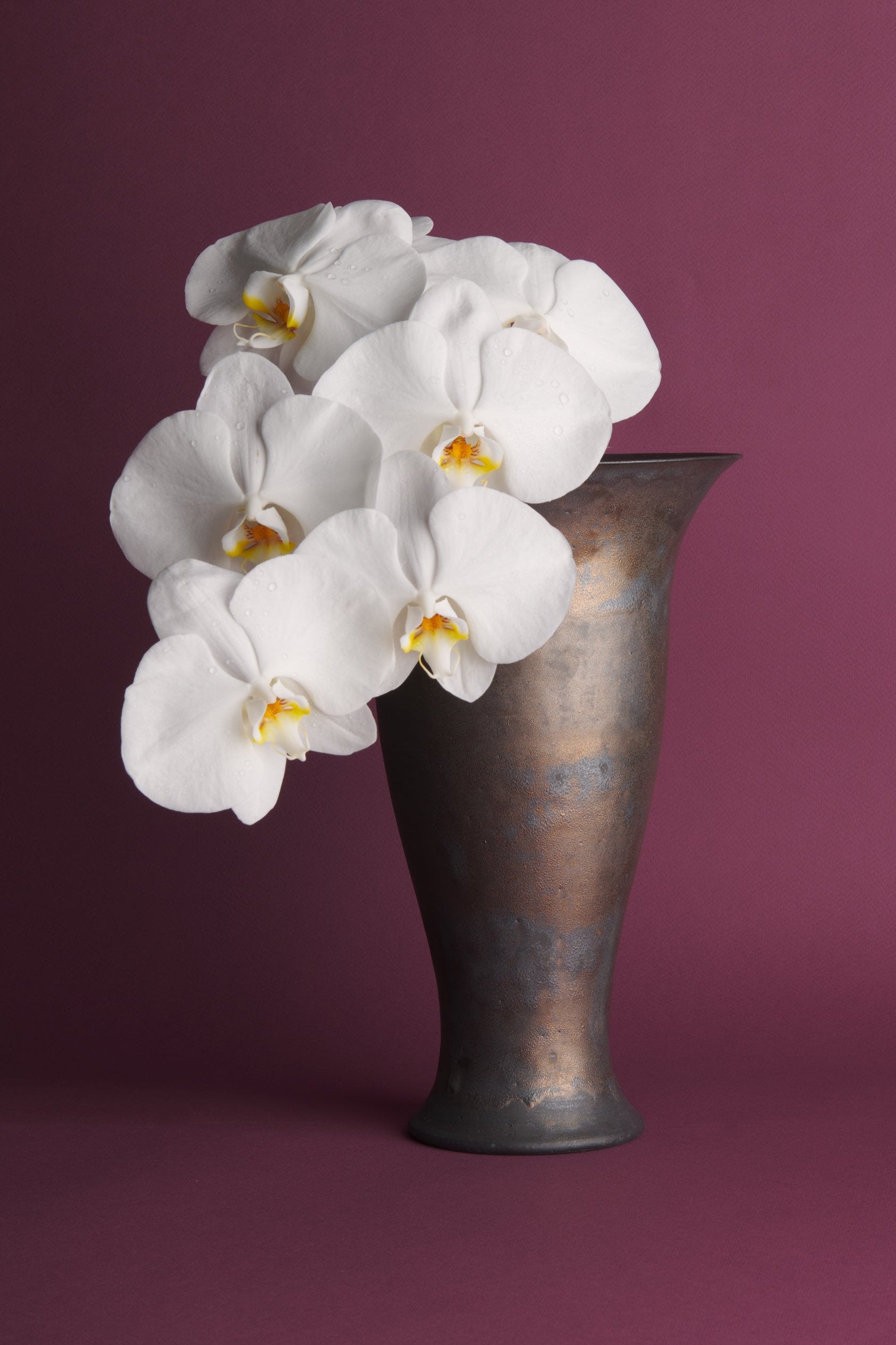 Metal Flow Ceramic Vase