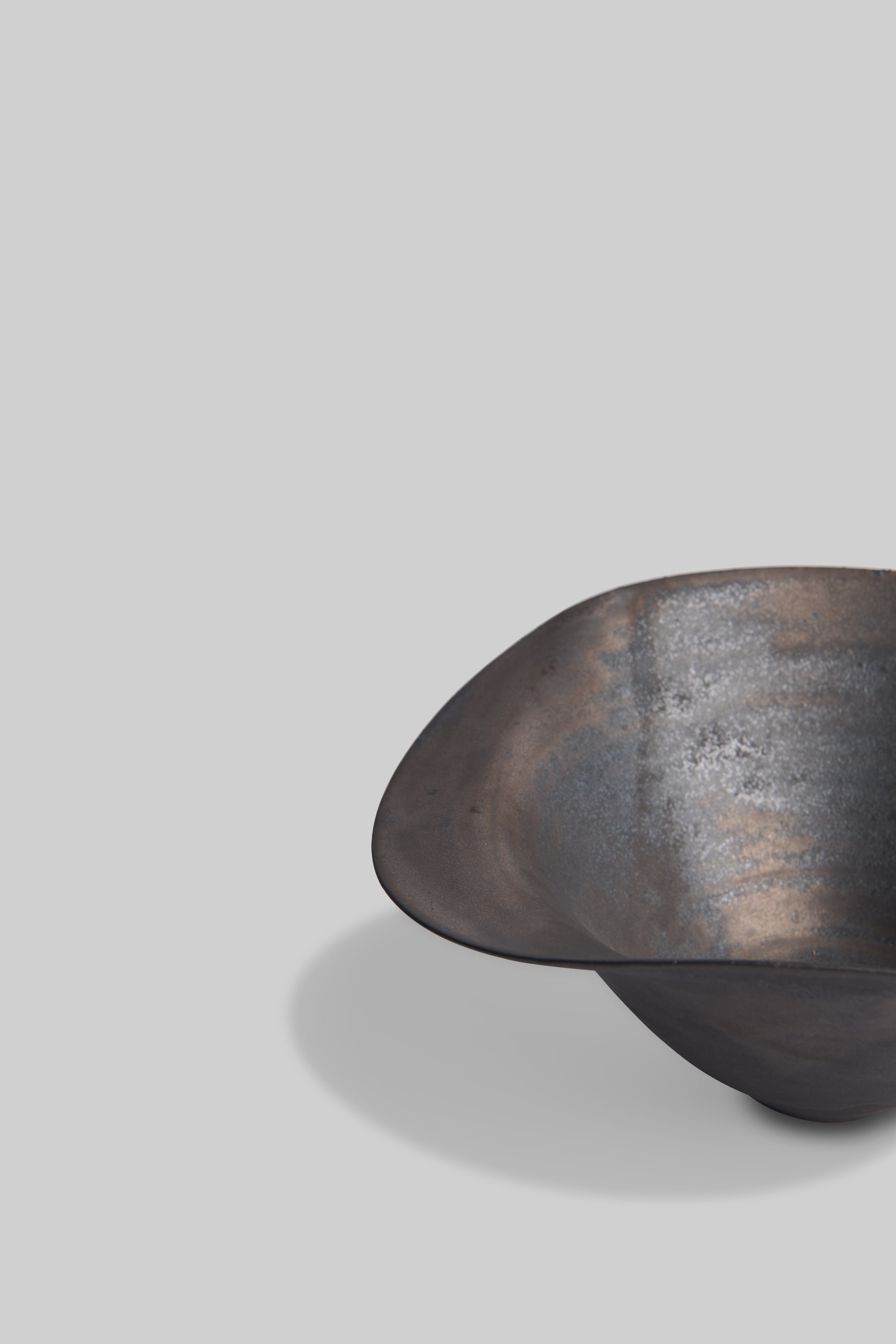 Metal Flow Ceramic Bowl - Small