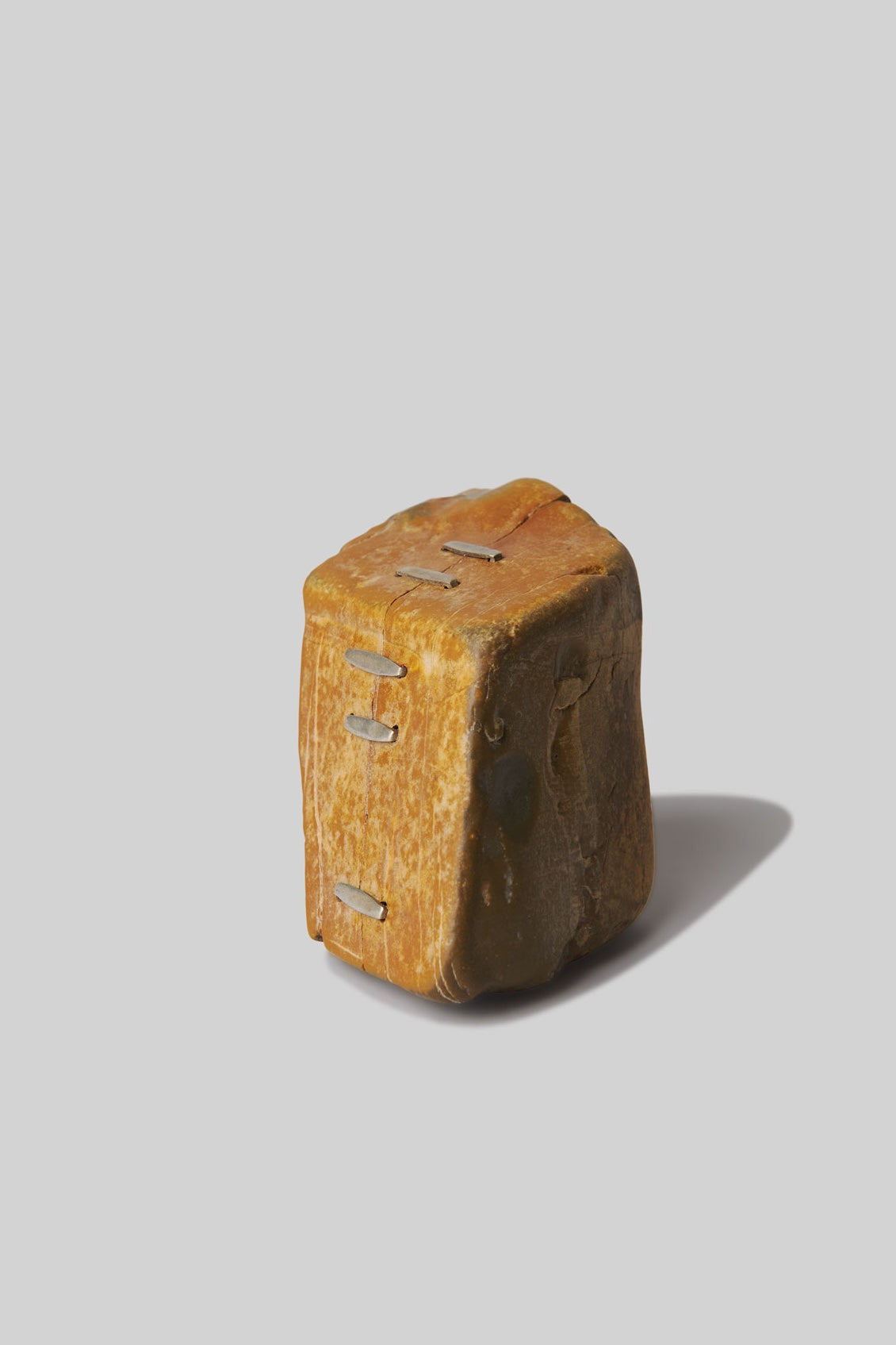 Stone Brass-Pinned Sculptural Paperweight