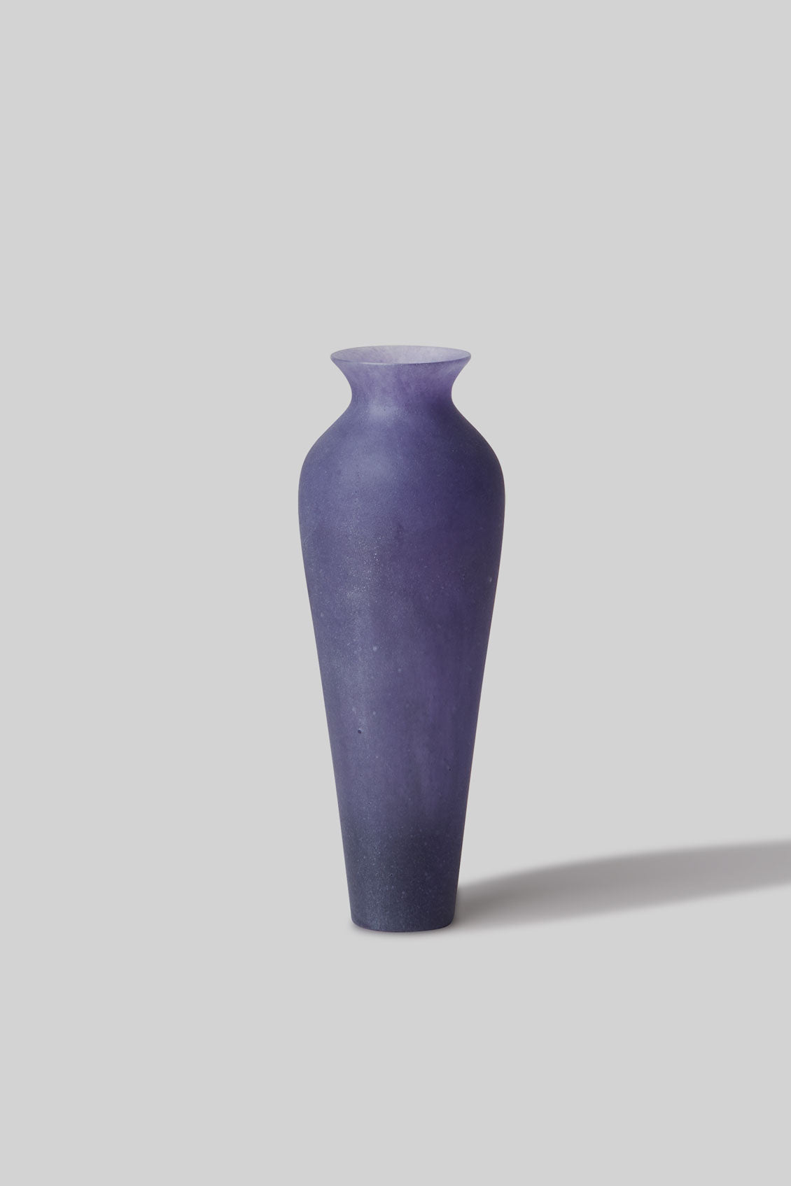Pâte de Verre Glass Tall Vase - Violet Blue