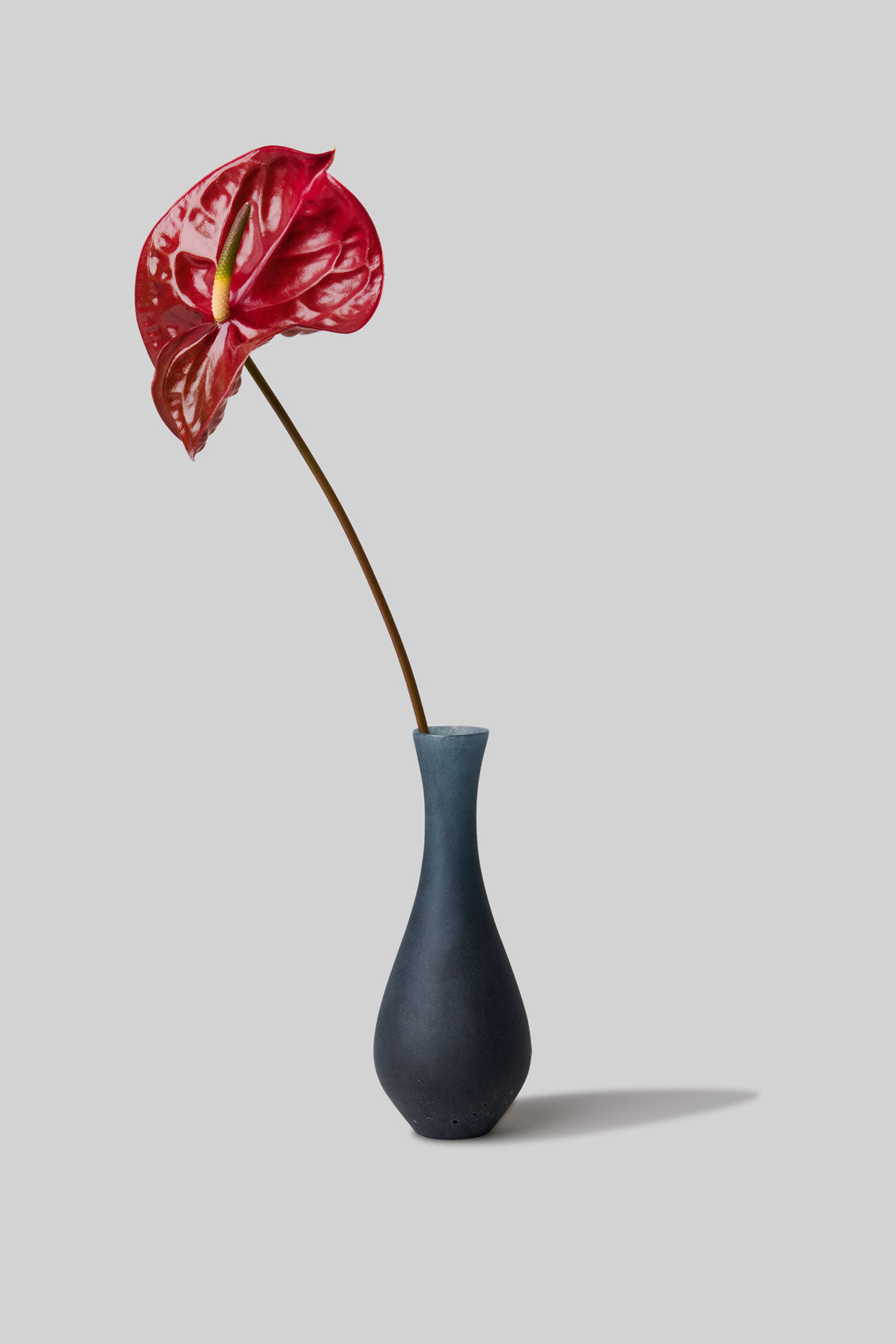 Pâte de Verre Glass Tall Vase - Navy Blue