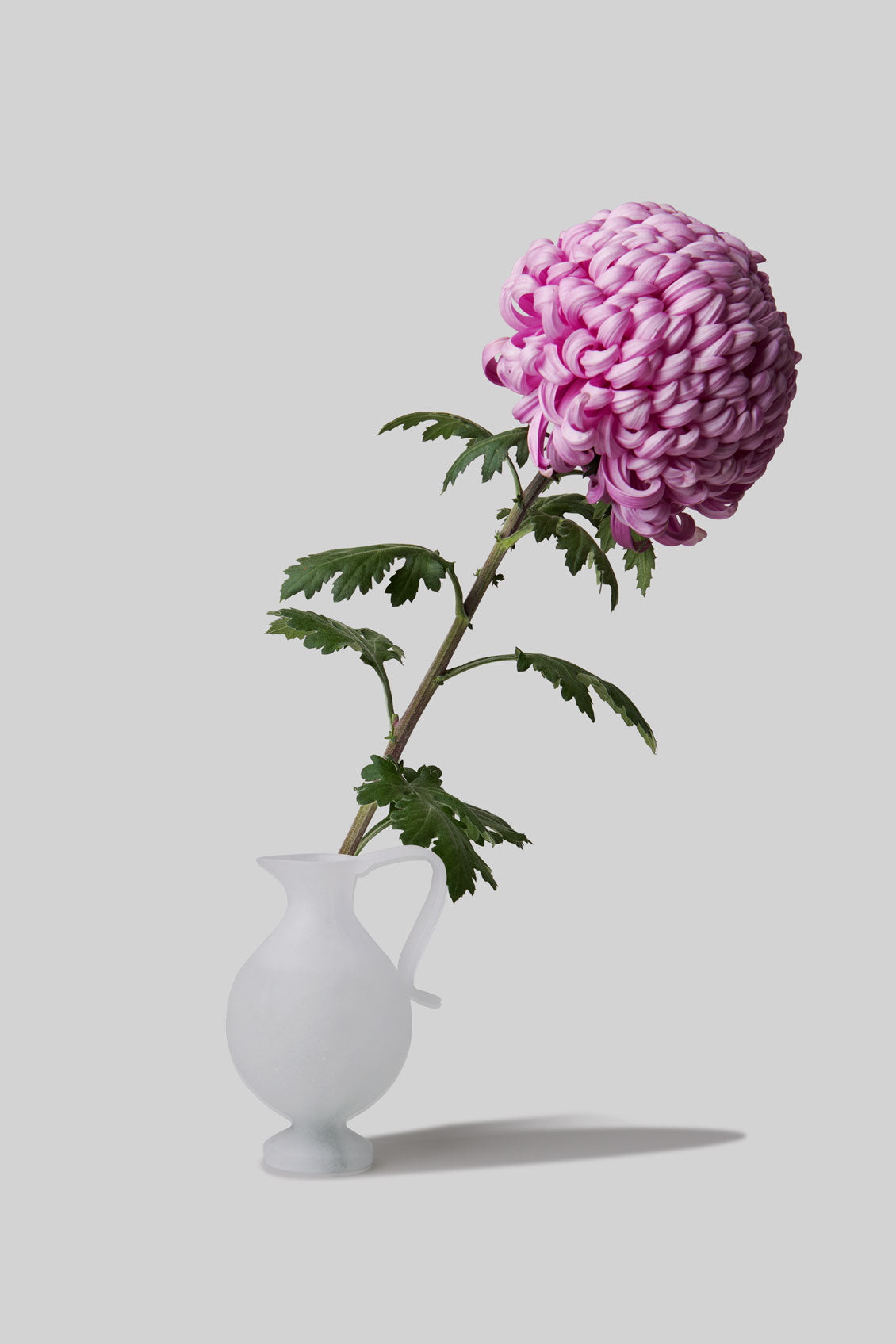 Pâte de Verre Glass Pitcher Vessel - Pale White