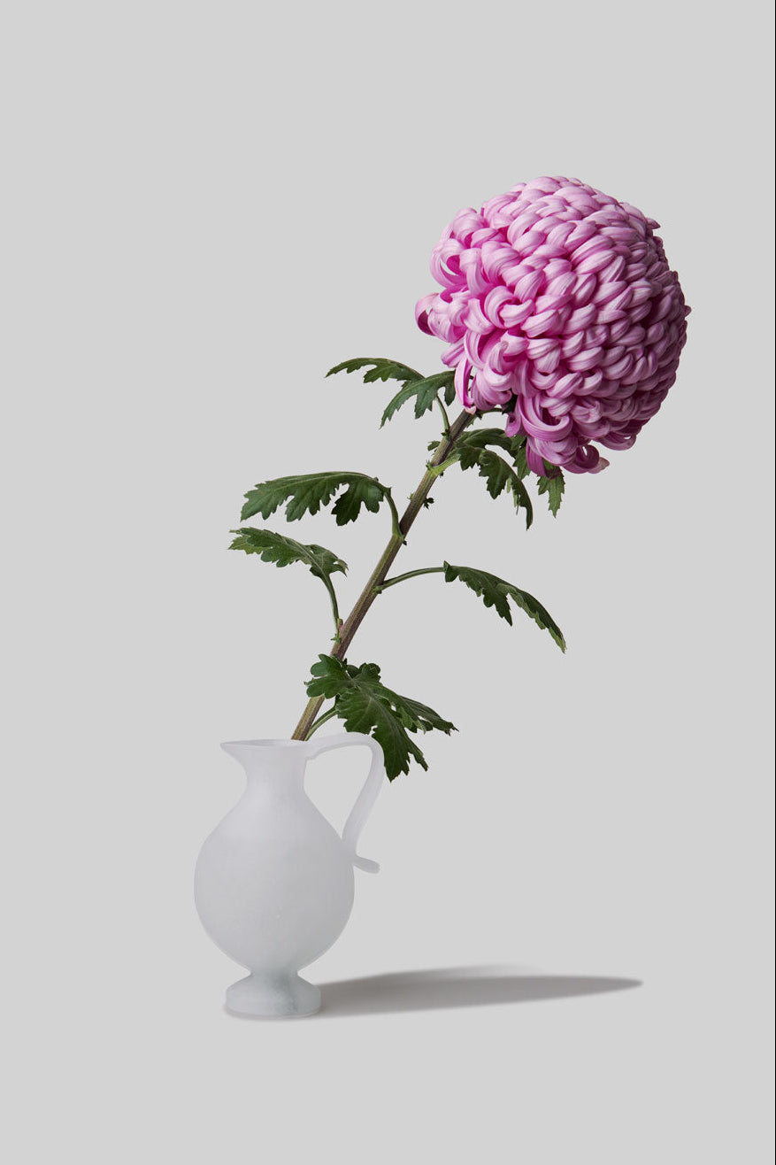 Pâte de Verre Glass Pitcher Vessel - Pale White