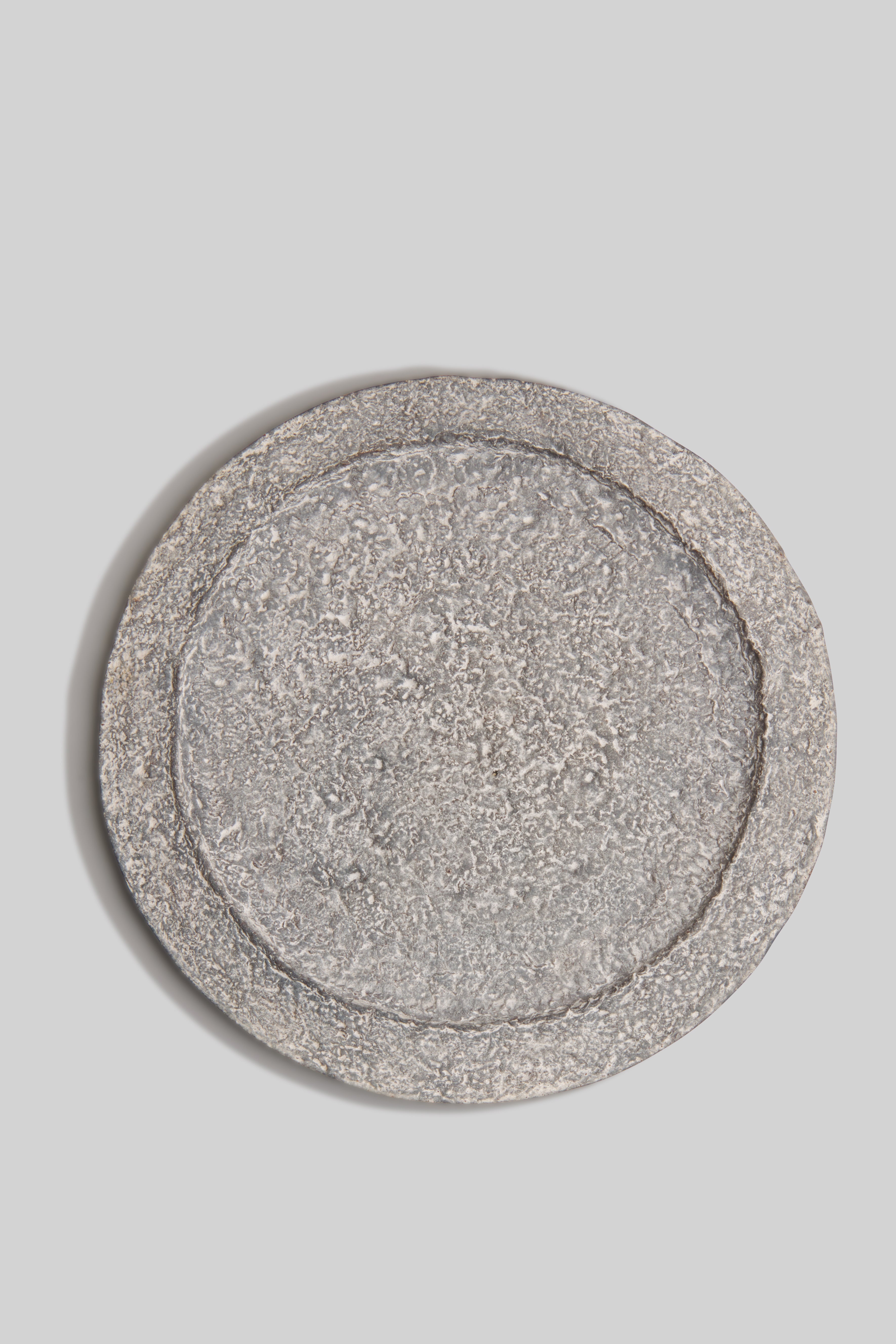 Silver Ceramic Breakfast Plate