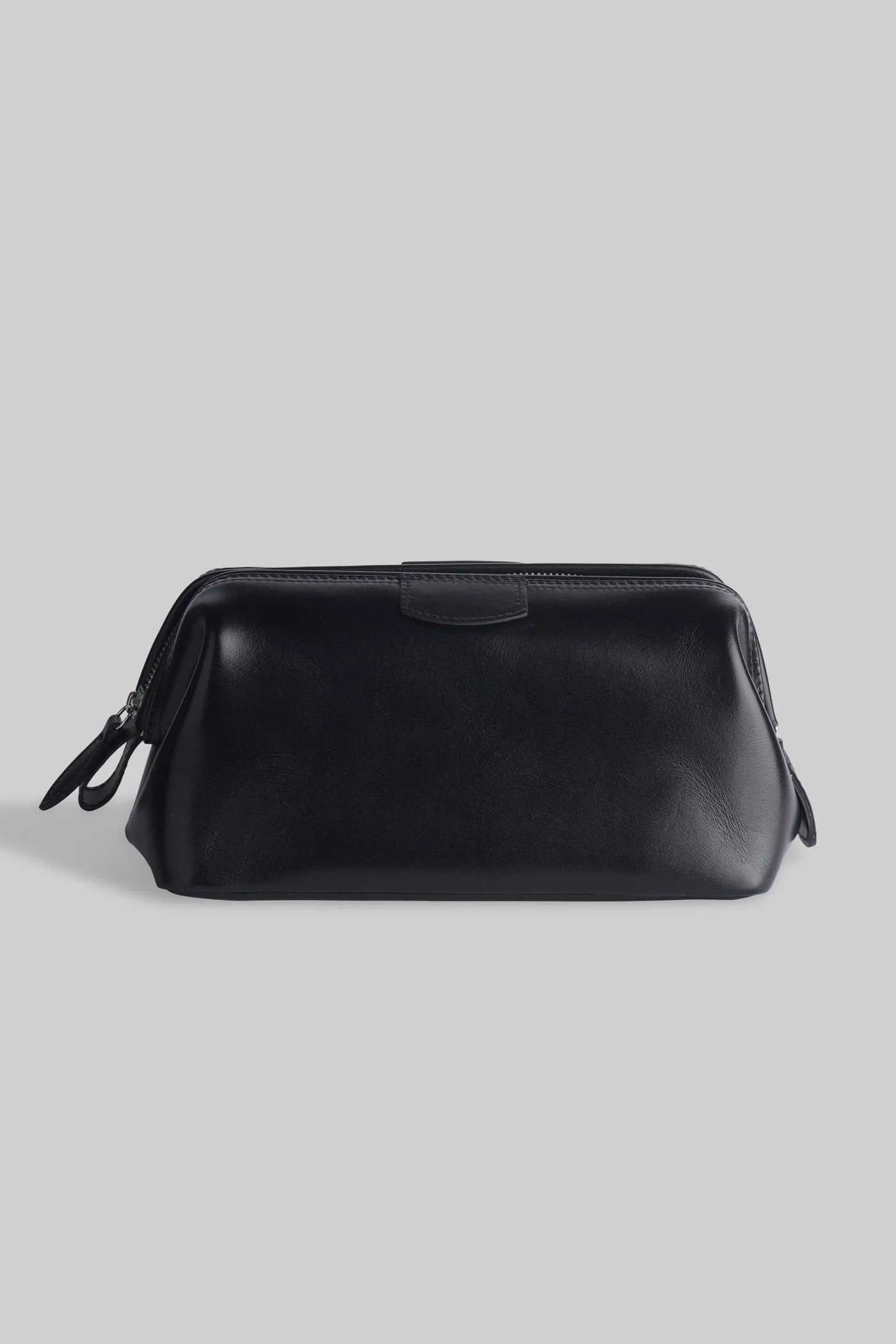 Box-Calf Leather Framed Vanity Bag - Black