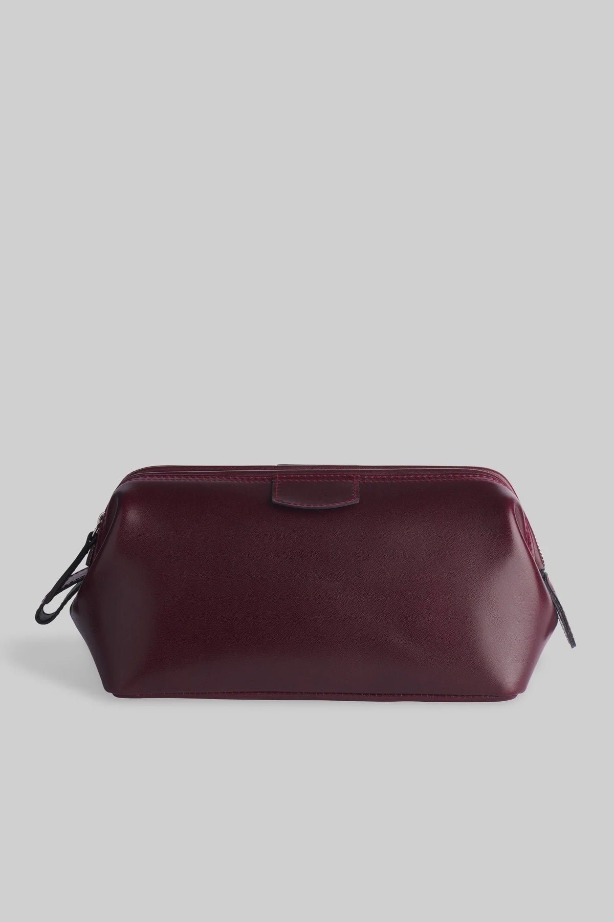 Box-Calf Leather Framed Vanity Bag - Wine