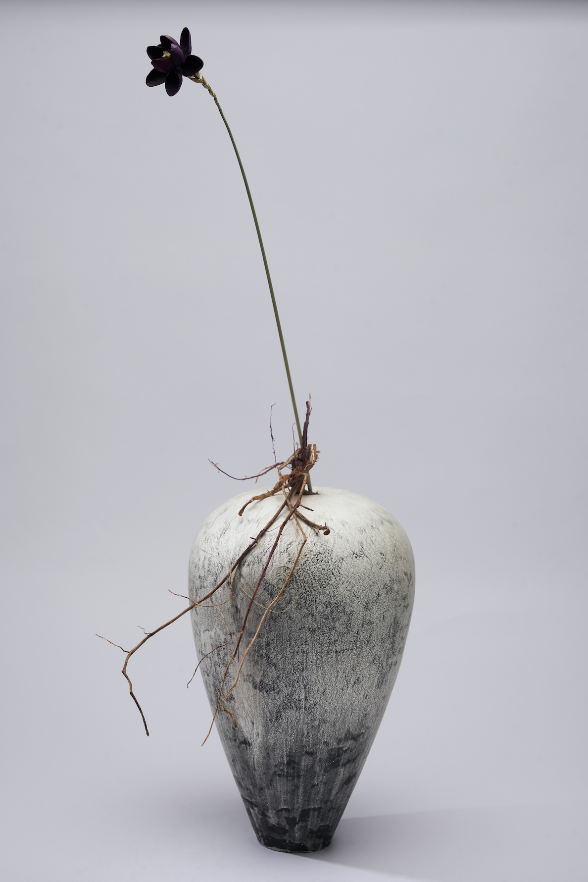 Silver Bud Ceramic Vase